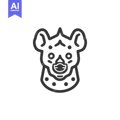 Aset premium populer: Line Art Illustration of a Hyena Head