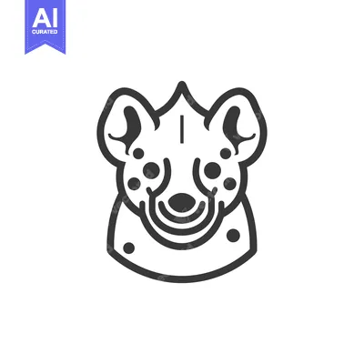 Premium design asset: Line Art Illustration of a Hyena Head