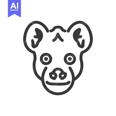 Popular premium asset: Line art illustration of a hyena's head