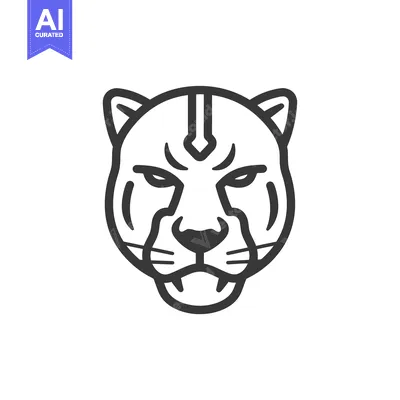 Aset premium populer: Line Art Illustration of a Jaguar's Face