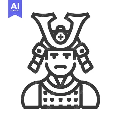 Aset premium populer: Line Art Illustration of a Japanese Samurai Warrior