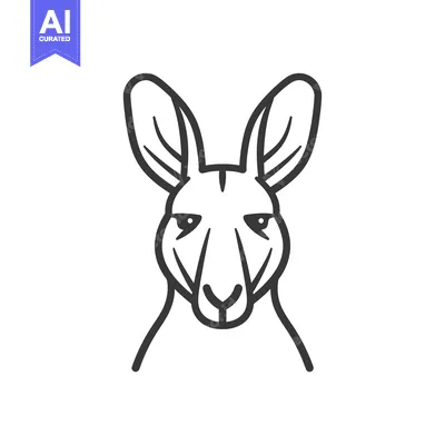 Popular premium asset: Line Art Illustration of a Kangaroo's Face