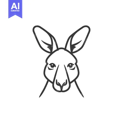 Aset premium populer: Line Art Illustration of a Kangaroo's Face