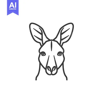 Popular premium asset: Line art illustration of a kangaroo's head
