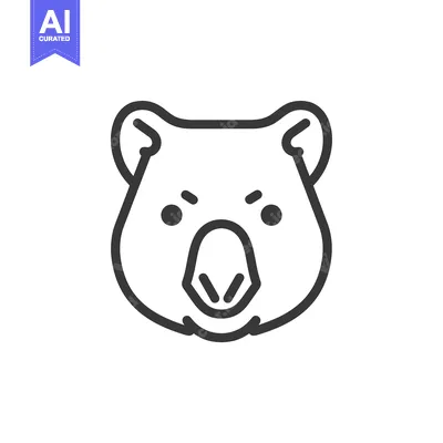 Aset premium populer: Line Art Illustration of a Koala's Face
