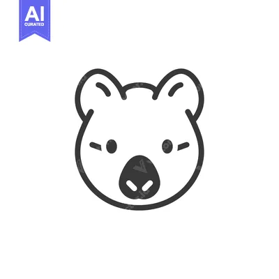 Aset premium populer: Line Art Illustration of a Koala's Head
