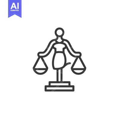 Popular premium asset: Line Art Illustration of a Lady Justice Statue