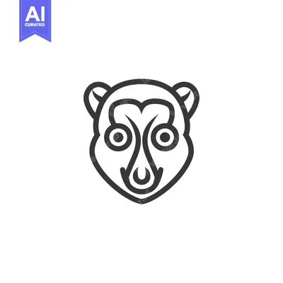 Aset premium populer: Line Art Illustration of a Lemur's Face