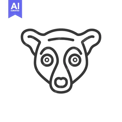Aset premium populer: Line Art Illustration of a Lemur's Face