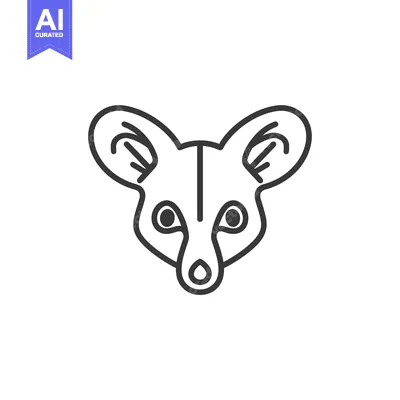 Premium design asset: Line Art Illustration of a Lemur's Face