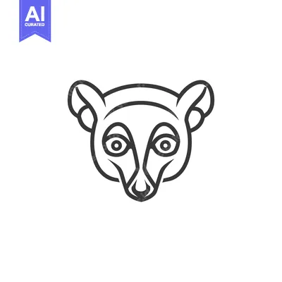 Aset premium populer: Line Art Illustration of a Lemur's Head