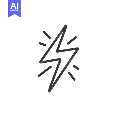 Aset premium populer: Line Art Illustration of a Lightning Bolt with Radiating Lines