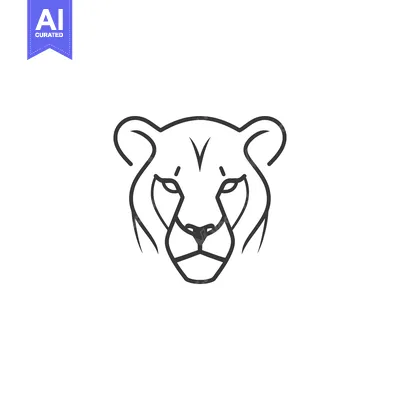 Aset premium populer: Line art illustration of a lioness head