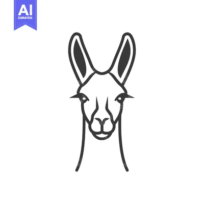 Aset premium populer: Line Art Illustration of a Llama's Face