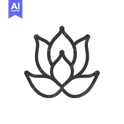 Aset desain premium: Line art illustration of a lotus flower