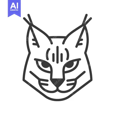 Aset premium populer: Line Art Illustration of a Lynx's Face