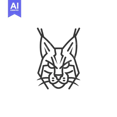 Aset premium populer: Line art illustration of a lynx's face