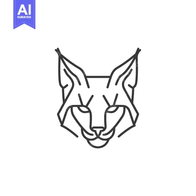 Aset premium populer: Line Art Illustration of a Lynx's Face