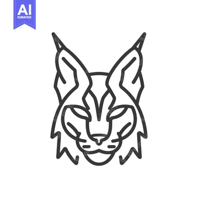 Popular premium asset: Line art illustration of a lynx's head