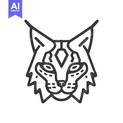 Aset premium populer: Line Art Illustration of a Lynx's Head