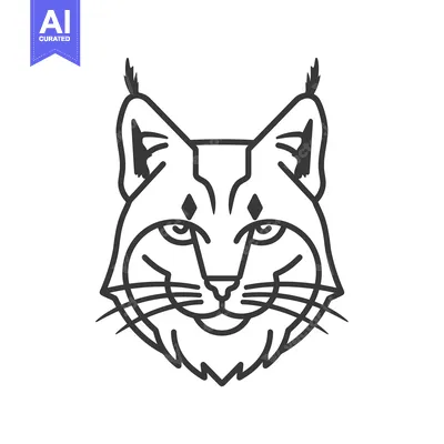 Popular premium asset: Line art illustration of a lynx's head with tufts of fur on its ears