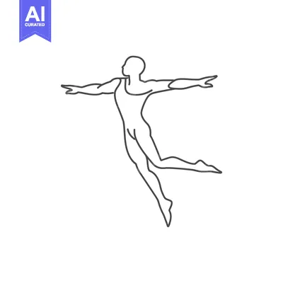 Aset premium populer: Line Art Illustration of a Male Figure in a Gymnastics Pose