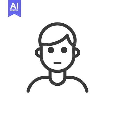 Aset desain premium: Line Art Illustration of a Male Profile with Short Hair
