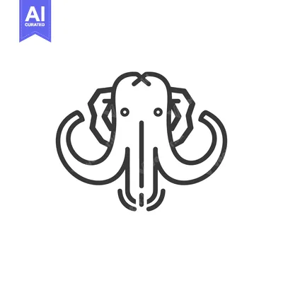 Popular premium asset: Line Art Illustration of a Mammoth Head with Tusks