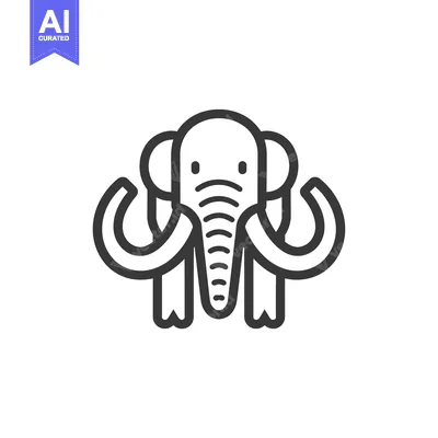 Aset premium populer: Line Art Illustration of a Mammoth with Tusks