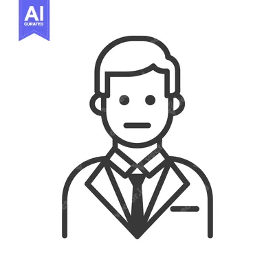 Premium design asset: Line Art Illustration of a Man in a Suit