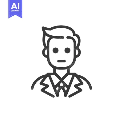 Aset premium populer: Line art illustration of a man in a suit