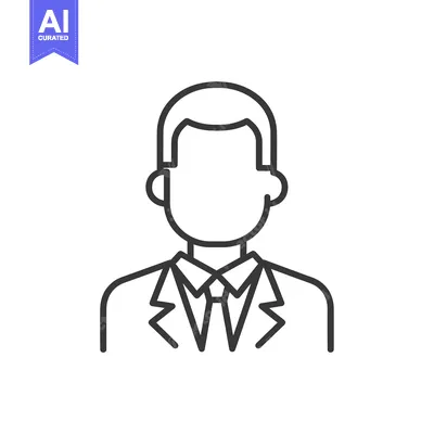 Aset premium populer: Line Art Illustration of a Man in a Suit and Tie