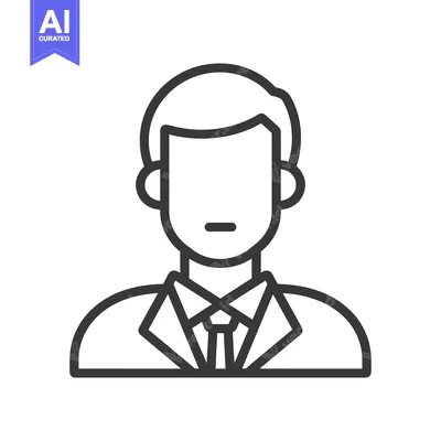 Aset premium populer: Line Art Illustration of a Man in a Suit and Tie