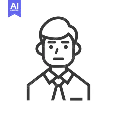 Aset premium populer: Line Art Illustration of a Man in a Suit and Tie