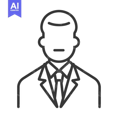 Aset premium populer: Line Art Illustration of a Man in a Suit and Tie