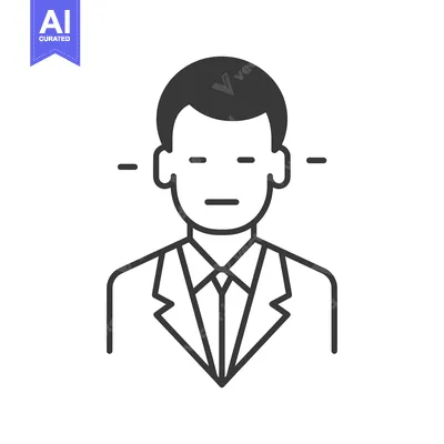 Premium design asset: Line Art Illustration of a Man in a Suit and Tie