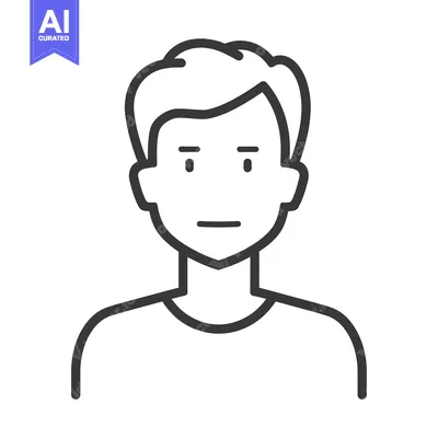 Aset premium populer: Line Art Illustration of a Man's Face and Shoulders