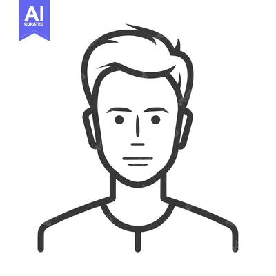 Popular premium asset: Line Art Illustration of a Man's Face and Shoulders