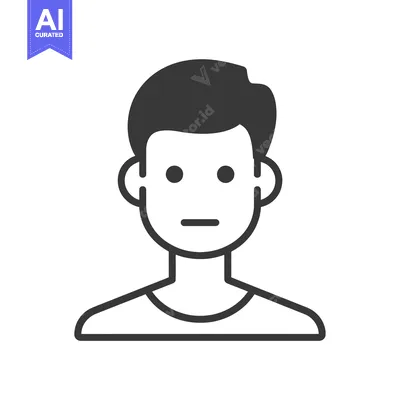 Popular premium asset: Line art illustration of a man's face and upper body