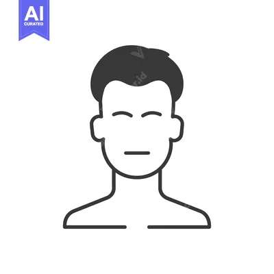 Aset premium populer: Line art illustration of a man's face with closed eyes