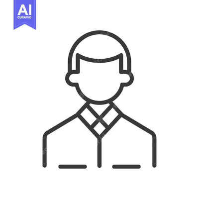 Aset desain premium: Line art illustration of a man's head and shoulders