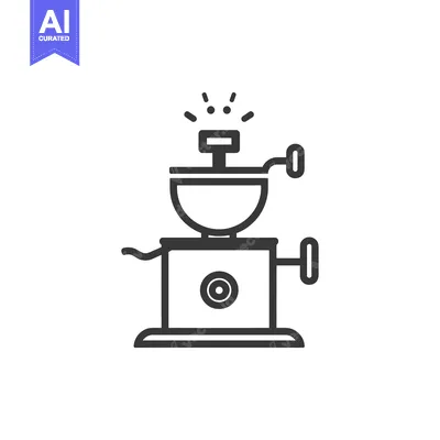 Aset premium populer: Line Art Illustration of a Manual Coffee Grinder