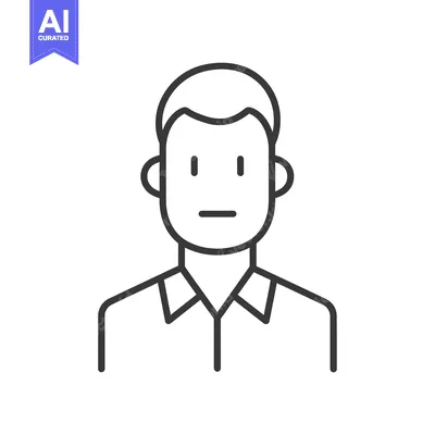 Popular premium asset: Line Art Illustration of a Man Wearing a Collared Shirt