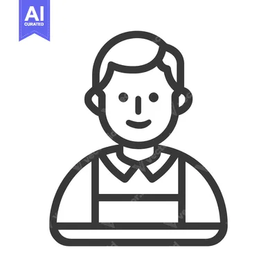 Aset premium populer: Line art illustration of a man wearing a collared shirt