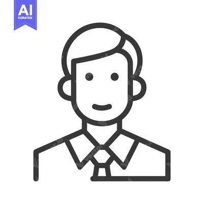 Popular premium asset: Line Art Illustration of a Man Wearing a Tie