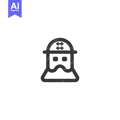 Popular premium asset: Line art illustration of a man with a beard wearing a hat with arrows
