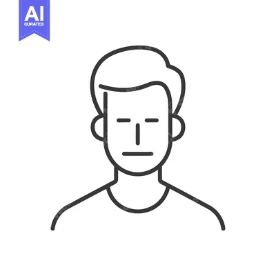 Aset premium populer: Line Art Illustration of a Man with a Serious Expression