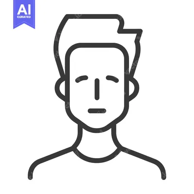 Aset premium populer: Line Art Illustration of a Man with Closed Eyes
