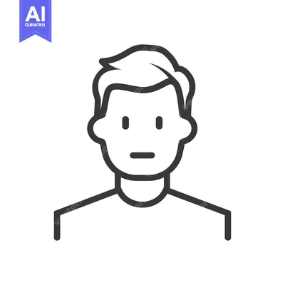 Aset premium populer: Line art illustration of a man with short hair