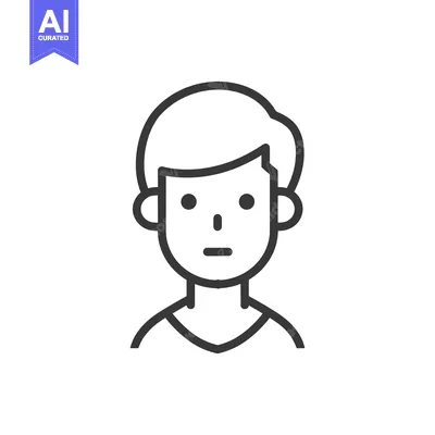 Aset premium populer: Line art illustration of a man with short hair